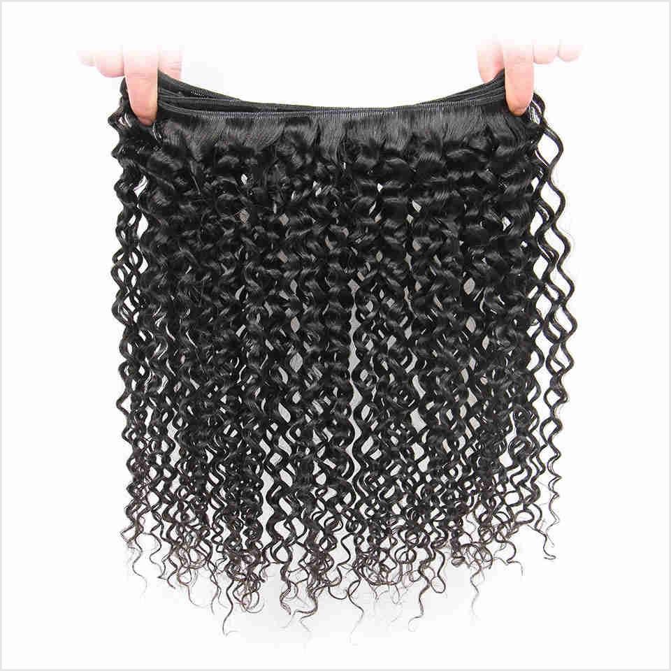 Ali Grace Brazilian Kinky Curly Hair Bundles 3 Pcs With 4x4 Lace Closure Full Cuticle Aligned