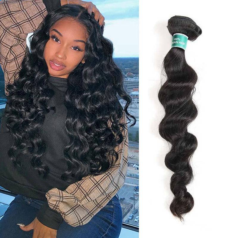 Ali Grace Hair 12a Grade Loose Wave 1 Bundle Deal Thick Full Human Hair Bundles Weave Loose Wave Hair Bundles AliGrace