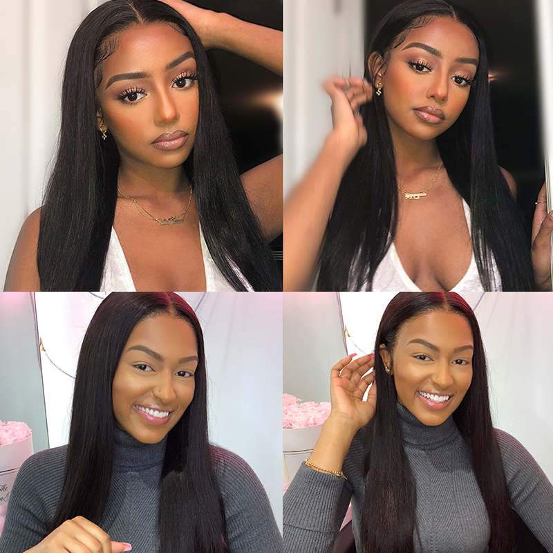 Aligrace T Part Lace Straight Human Hair Wigs