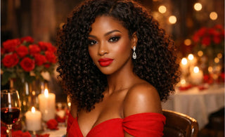Ignite Your Valentine's Date Look: Romantic Curls & A Pop of Red!