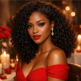 Ignite Your Valentine's Date Look: Romantic Curls & A Pop of Red!