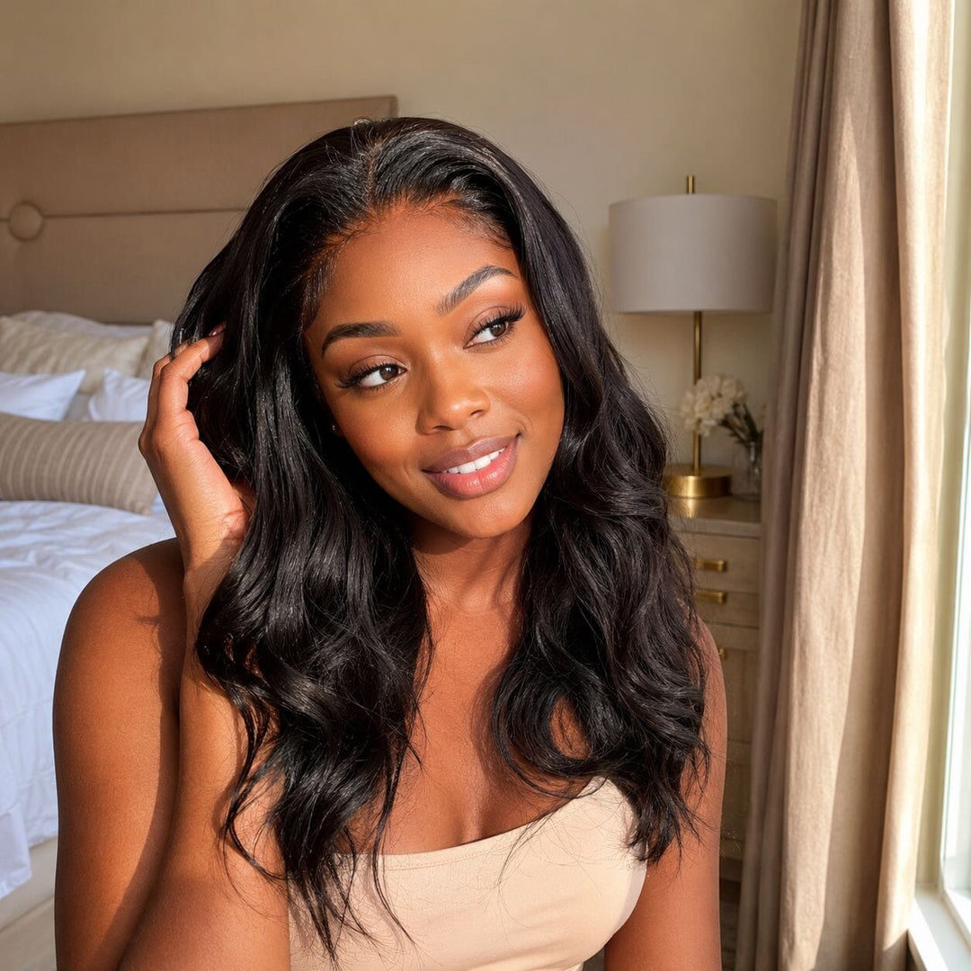 Applying bleach carefully to the underside of lace wig knots`