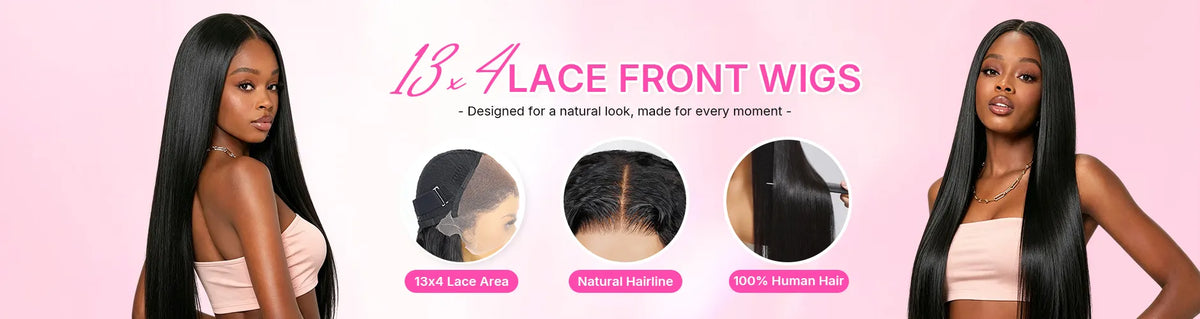 13x4 lace front wigs with HD lace, pre-plucked hairline and versatile styling options for a natural look