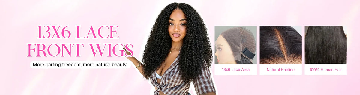 13x6 lace front wigs featuring extended lace area, deep parting space and realistic scalp illusion