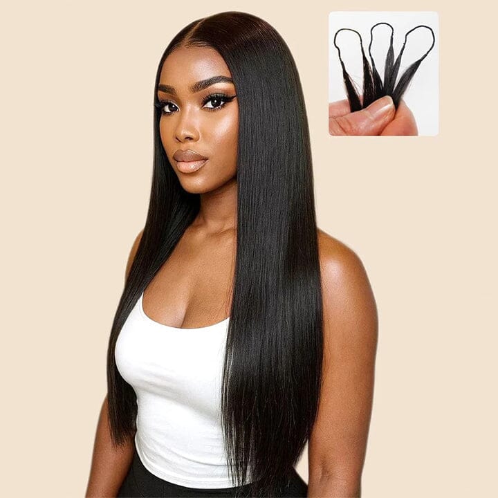 Aligrace Hair Straight Hair Pre-Separated Knotless Crochet Hair Extension Natural Color Feather Soft 100% Human Hair AliGrace 