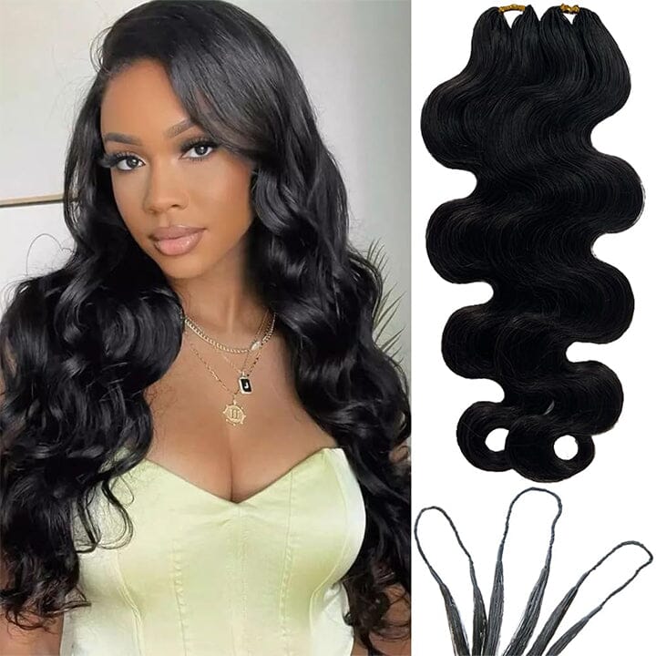 Aligrace Hair Body Wave Pre-Separated Crochet Hair Extension 4 Bundle Deal Natural Color Feather Soft AliGrace 