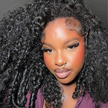 Aligrace Hair Kinky Curly Half Wig InvisiFit Strap Human Hair Wear Go Glueless Wig for Beginners AliGrace 