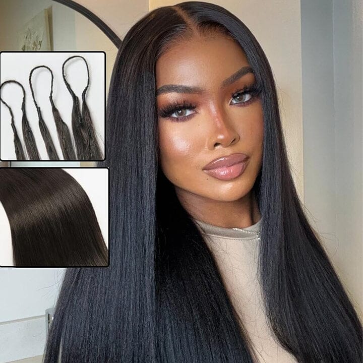 Aligrace Hair Straight Hair Pre-Separated Knotless Crochet Hair Extension Natural Color Feather Soft 100% Human Hair AliGrace 