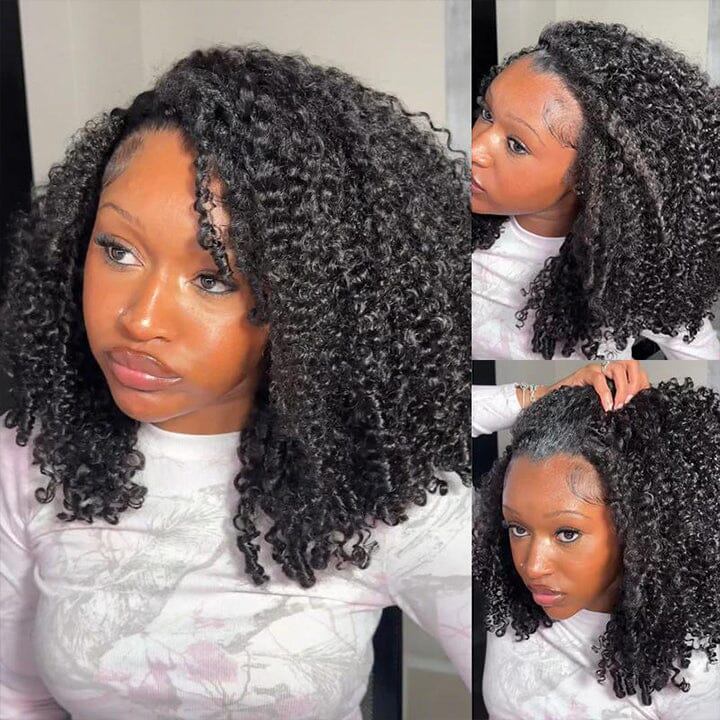 Aligrace Hair Kinky Curly Half Wig InvisiFit Strap Human Hair Wear Go Glueless Wig for Beginners AliGrace 
