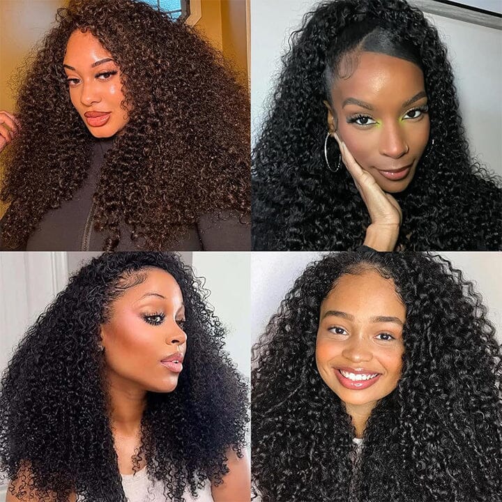 Aligrace Hair Kinky Curly Pre-Separated Knotless Crochet Hair Extension Natural Color Feather Soft 100% Human Hair AliGrace 