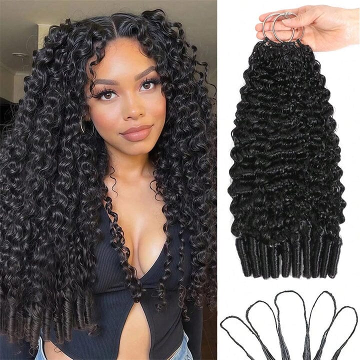 Aligrace Hair Burmese Curly Crochet 100% Human Hair Extension Natural Color Feather Soft AliGrace 