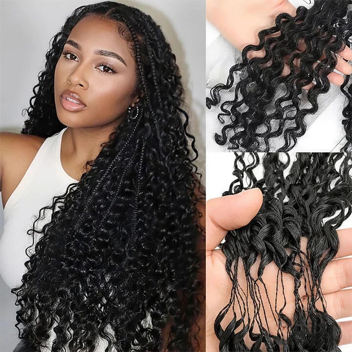 Aligrace Hair Water Wave Crochet Hair Extension Natural Color for Boho Braids Time Saving Hair AliGrace 