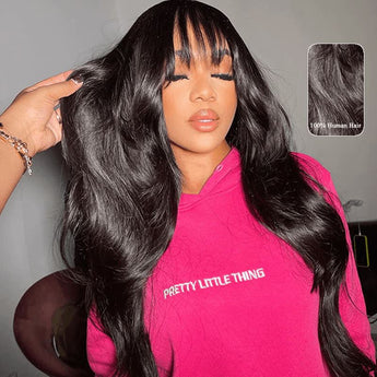 Aligrace Machine Made Body Wave Wig with Bangs