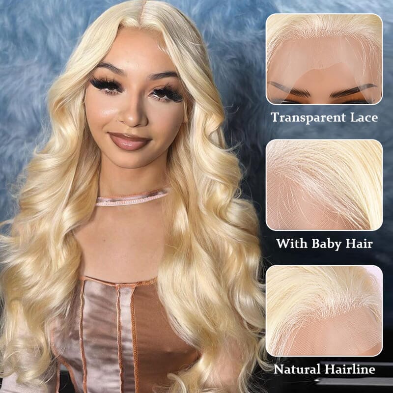 Aligrace 13X4 Frontal Lace Body Wave Wigs Blonde Color