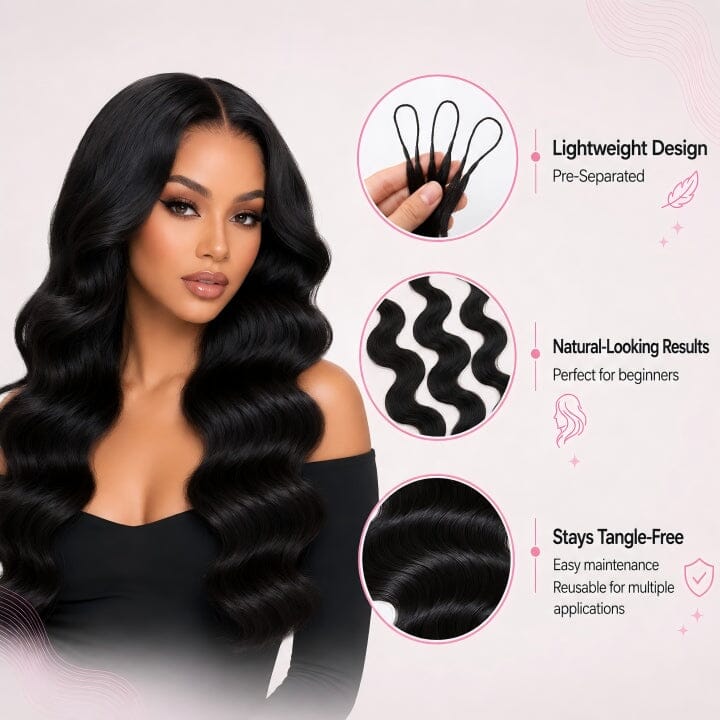 Aligrace Body Wave Pre-Separated Crochet Hair Extension Natural Color Feather Soft AliGrace 
