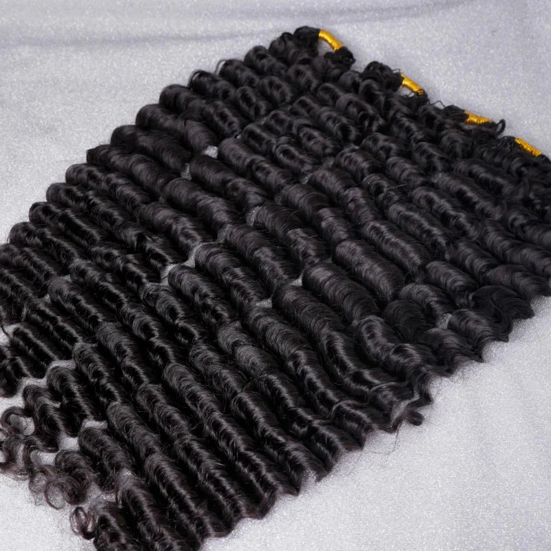 Aligrace Hair Deep Wave Pre-Separated Knotless Crochet Hair Extension Natural Color Feather Soft 100% Human Hair AliGrace 