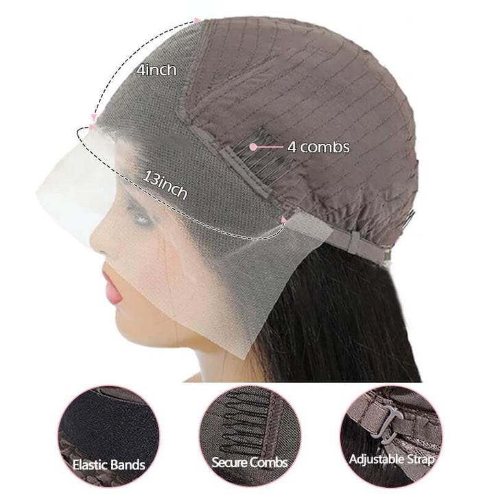 Aligrace Transparent Lace Front Natural Color Curly Human Hair Wigs