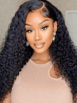 Aligrace Kinky Curly 6x5 Pre-Bleached Small Knots Transparent Lace Wear Go Glueless Wig