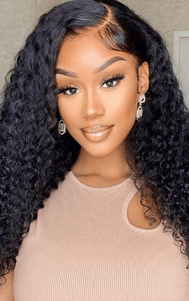 Aligrace Kinky Curly 6x5 Pre-Bleached Small Knots Transparent Lace Wear Go Glueless Wig