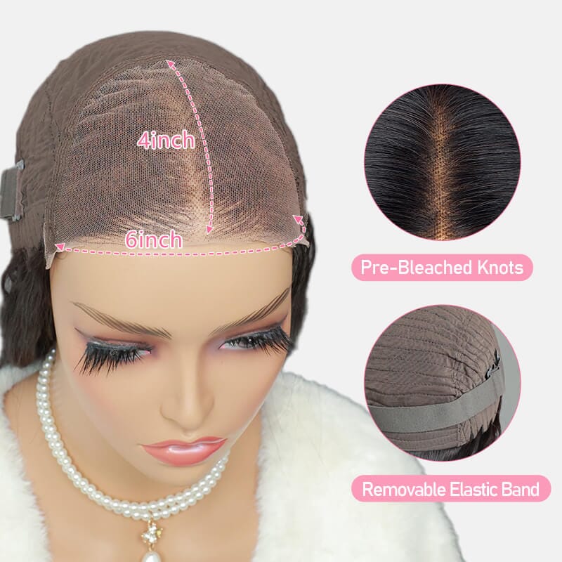 Aligrace 6x4 Lace Water Wave Wear &amp; Go Pre-Cut Glueless Wig