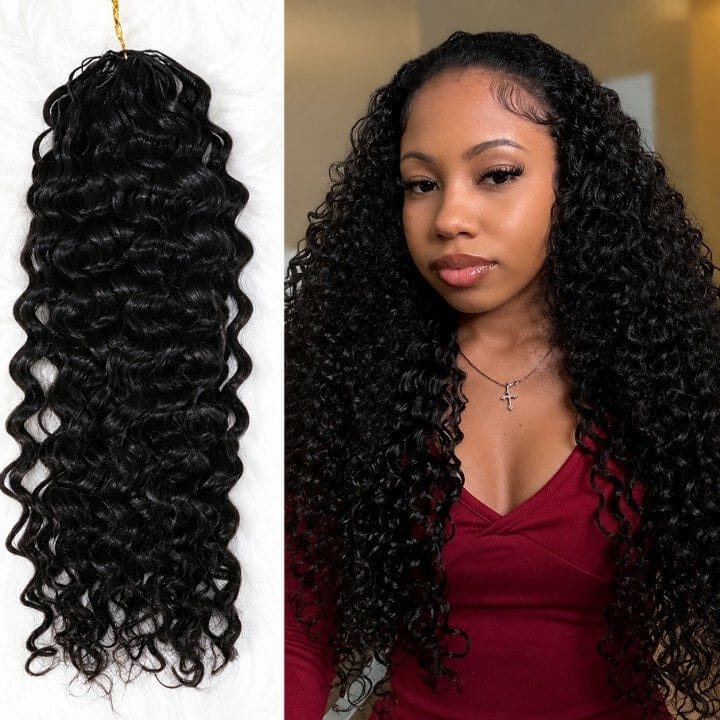 Aligrace Hair Water Wave Crochet Hair Extension Natural Color for Boho Braids Time Saving Hair AliGrace 