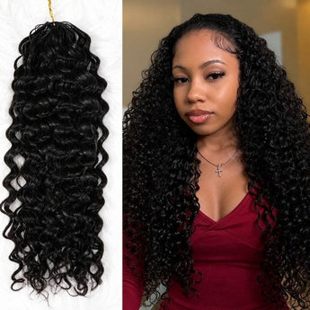 Aligrace Hair Water Wave Crochet Hair Extension Natural Color for Boho Braids Time Saving Hair AliGrace 