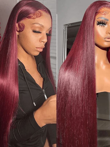 Ali Grace 4x4 Lace Closure Straight Hair Wigs 99J Color