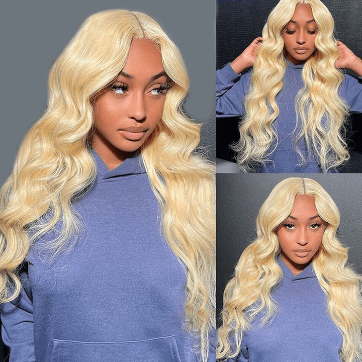 Aligrace 13X4 Frontal Lace Body Wave Wigs Blonde Color