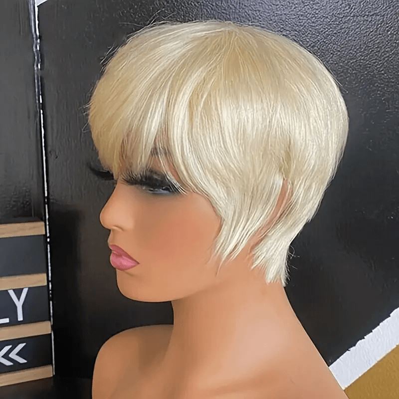 Aligrace Machine Made Average Size  6inch #613 Color Straight Pixie Cut Wig