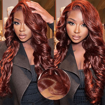 Aligrace 13x4 Lace Body Wave Human Hair Wig Reddish Brown