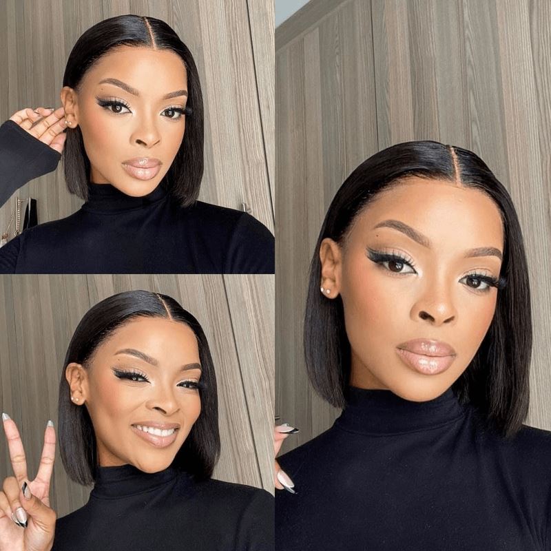 Ali Grace 4x4 Lace Closure Straight Short Bob Wigs for Black Women