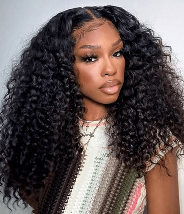 Aligrace Kinky Curly 6x5 Pre-Bleached Small Knots Transparent Lace Wear Go Glueless Wig