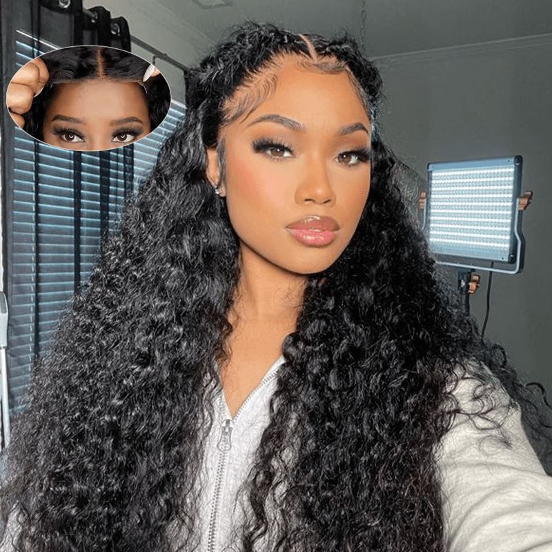 Aligrace 9x6 Lace Kinky Curly Wear &amp; Go Pre-Cut Glueless Wig
