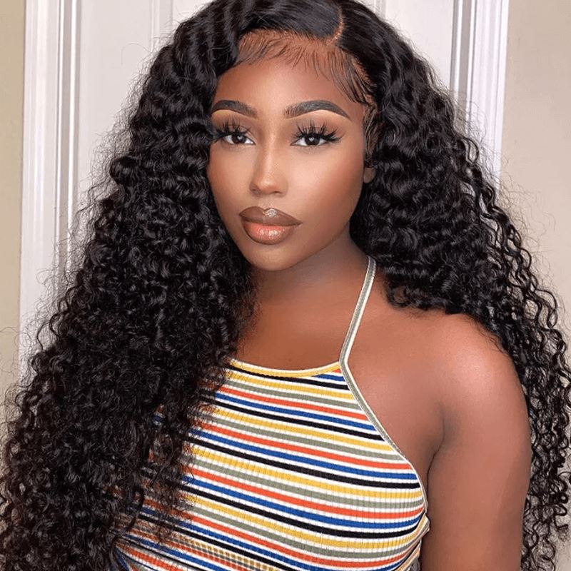 Aligrace Hair 5X5 HD Lace Curly Wig Natural Black