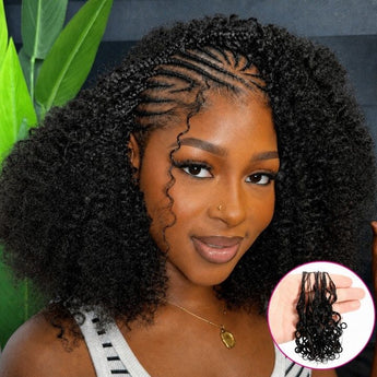 AliGrace Kinky Curly Pre-Separated Knotless Crochet Hair Extensions, Feather Soft 100% Human Hair for Natural Boho Braids AliGrace 