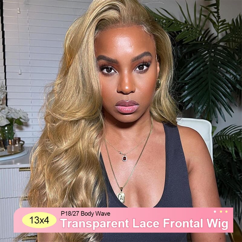 Aligrace 13x4 Lace P18/27 Color Body Wave Human Hair Wigs For Black Women