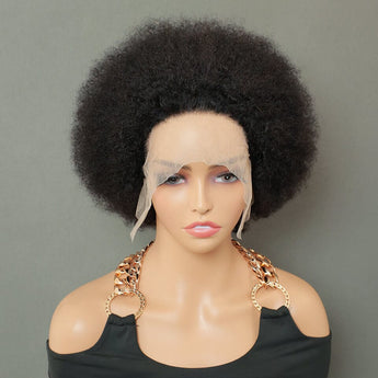 Aligrace 8 inch 13x1 Transparent Lace Front Natural Color Afro wig 