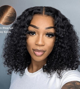 Aligrace Pre Cut 5x5 Lace Water Wave Wear Go Glueless Short Bob Wig