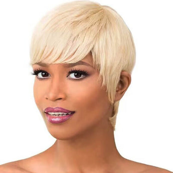 Aligrace Machine Made Average Size  6inch #613 Color Straight Pixie Cut Wig