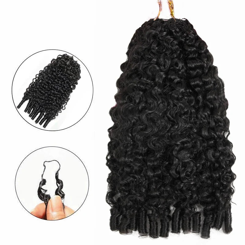 Aligrace Burmese Curly Crochet 100% Human Hair Extension Natural Color Feather Soft AliGrace 