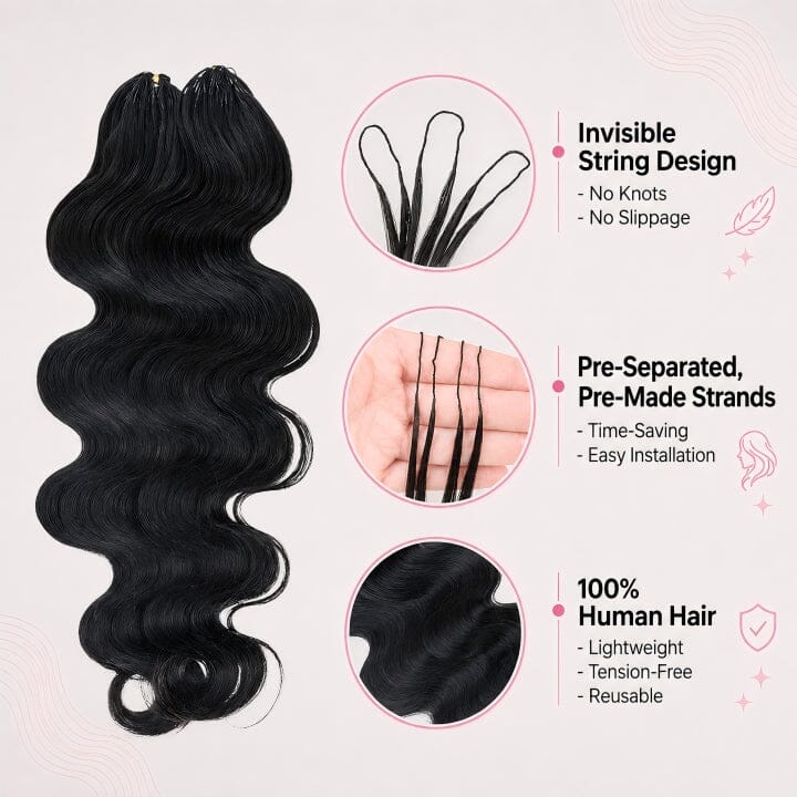 Aligrace Body Wave Pre-Separated Crochet Hair Extension Natural Color Feather Soft AliGrace 