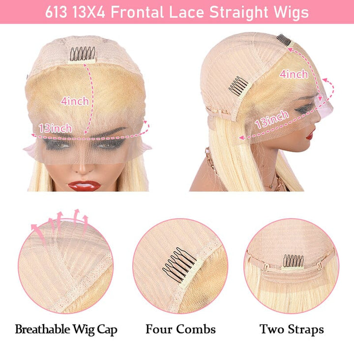 Ali Grace 13x4 Lace Front Straight Hair Wig Wigs Blonde Color