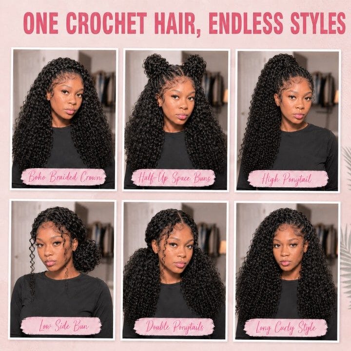 Aligrace Burmese Curly Crochet 100% Human Hair Extension Natural Color Feather Soft AliGrace 
