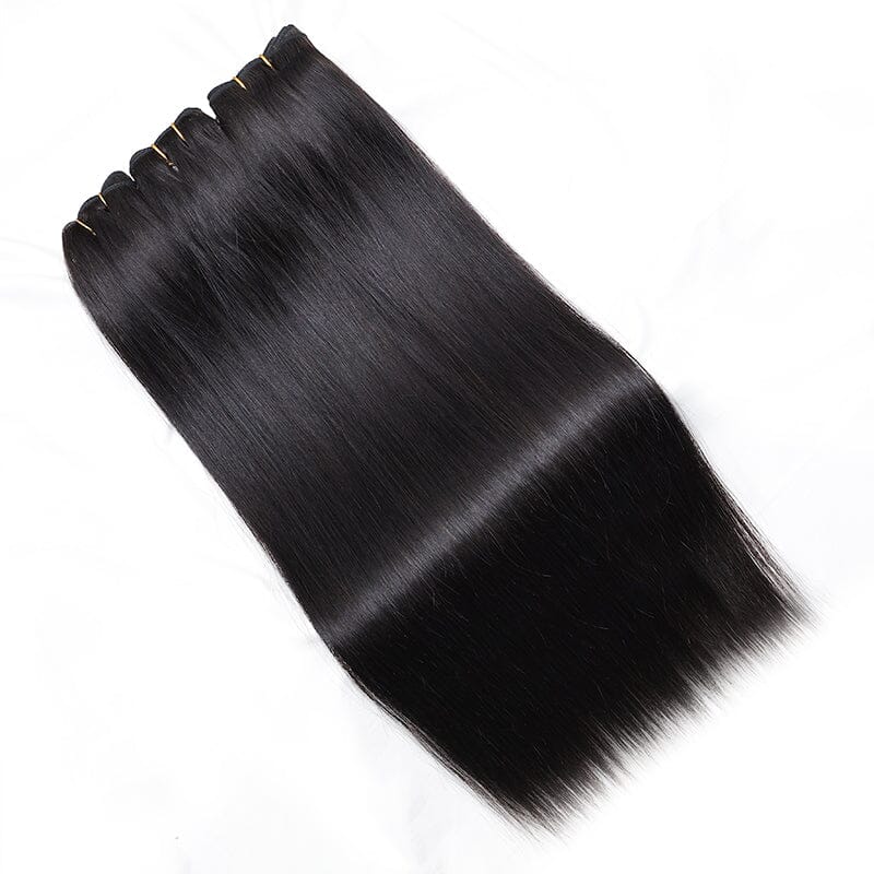 Ali Grace Hair Silky Straight Human Hair Bundles with 5x5 Closure ÿ 100% Real Hair, Full &amp; Tangle-Free AliGrace 