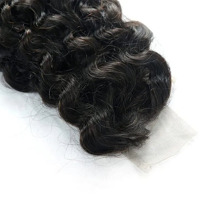 2x6 lace closure front view with pre-plucked natural hairline, baby hairs and realistic middle part design