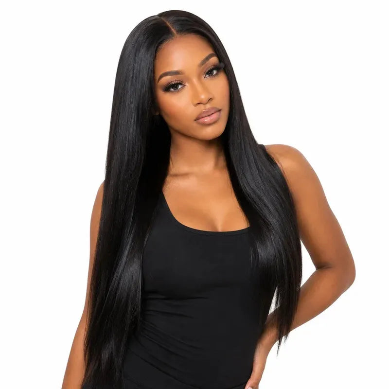 2x6 straight HD lace closure human hair with invisible deep part, natural scalp look and seamless melted lace effect by Ali Grace