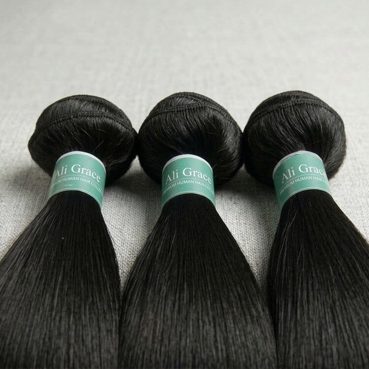 Ali Grace 3 Pcs Straight Human Hair Weaves Straight Hair Bundles AliGrace 