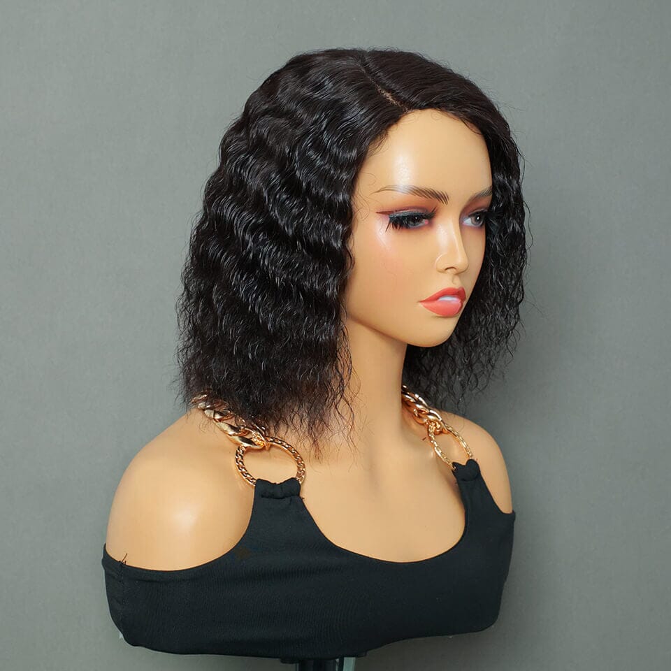 Aligrace 4x1 Side Part Wigs 8inch Natural Color 100% Human Hair wig