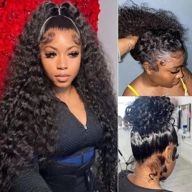 360 lace curly human hair wig offering ultimate styling freedom, versatile parting options and a flawless natural finish