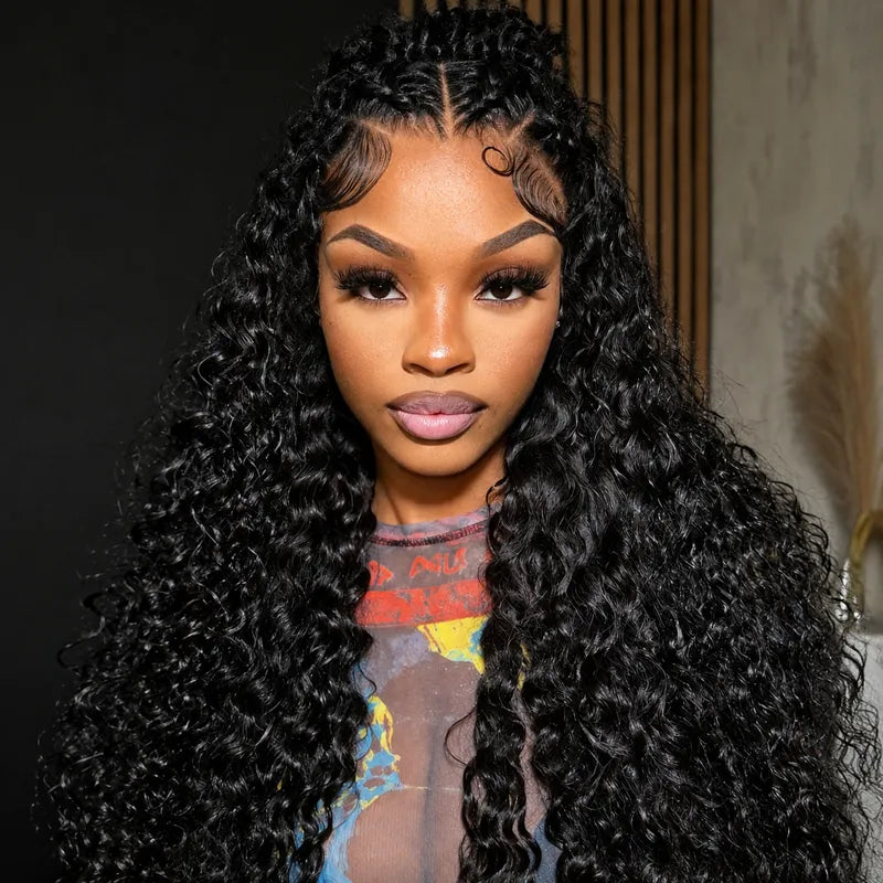 360 lace front deep wave human hair wig with a natural scalp appearance, soft texture and effortless everyday styling